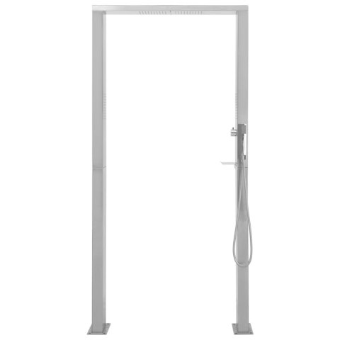 VidaXL Prysznic ogrodowy ze stali nierdzewnej, podwójne dysze