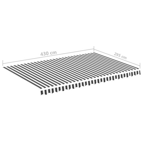 ZAPASOWA TKANINA NA MARKIZĘ ANTRACYTOWO-BIAŁA 4,5X3M