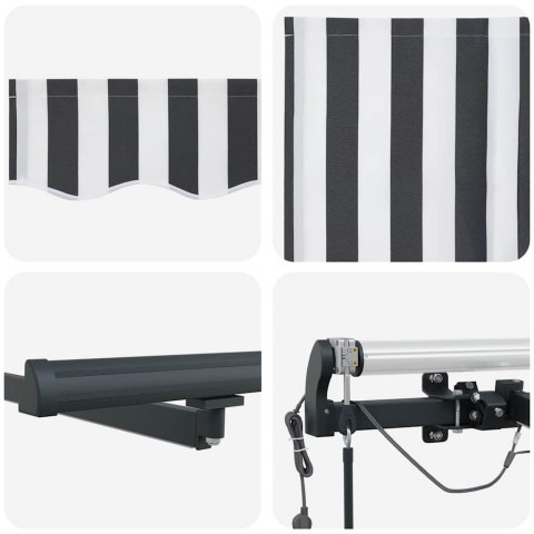 AUTOMATYCZNA MARKIZA Z LED ANTRACYTOWO-BIAŁA 450X300CM