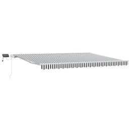 RĘCZNIE ZWIJANA MARKIZA Z LED ANTRACYTOWO-BIAŁA 450X300CM