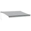 RĘCZNIE ZWIJANA MARKIZA Z LED ANTRACYTOWO-BIAŁA 450X350CM