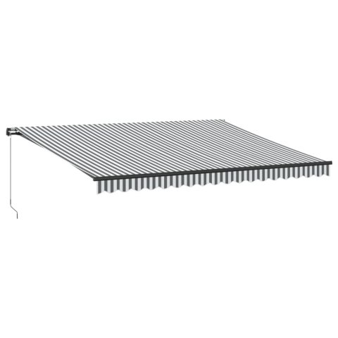 RĘCZNIE ZWIJANA MARKIZA Z LED ANTRACYTOWO-BIAŁA 450X350CM