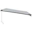 RĘCZNIE ZWIJANA MARKIZA Z LED ANTRACYTOWO-BIAŁA 450X350CM
