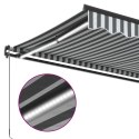 RĘCZNIE ZWIJANA MARKIZA Z LED ANTRACYTOWO-BIAŁA 450X350CM