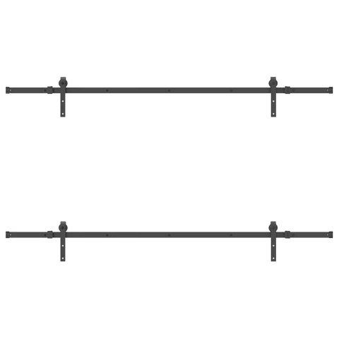 VidaXL System do montażu drzwi przesuwnych, 213,5 cm, stal, czarny