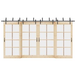 VidaXL System do montażu drzwi przesuwnych, 305 cm, stal, czarny