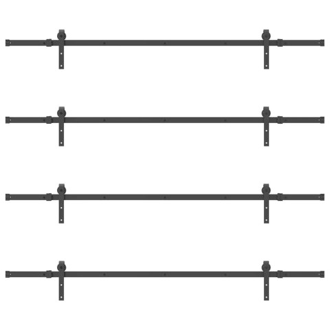 VidaXL System do montażu drzwi przesuwnych, 305 cm, stal, czarny
