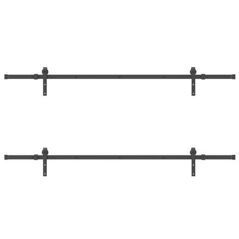 SYSTEM DO MONTAŻU DRZWI PRZESUWNYCH 305CM STAL CZARNY