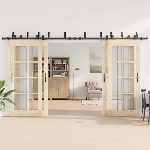 SYSTEM DO MONTAŻU DRZWI PRZESUWNYCH 400CM STAL CZARNY