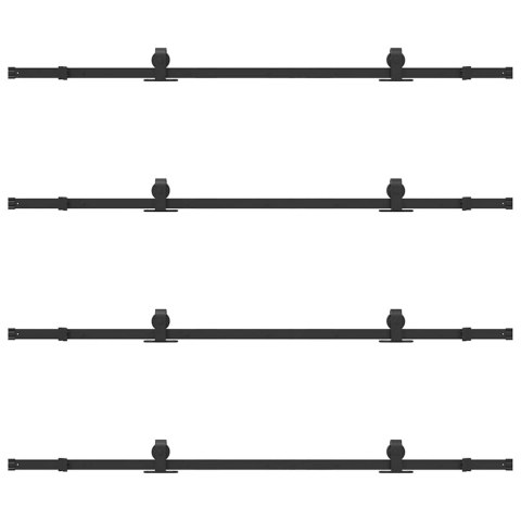 SYSTEM DO MONTAŻU DRZWI PRZESUWNYCH 400CM STAL CZARNY