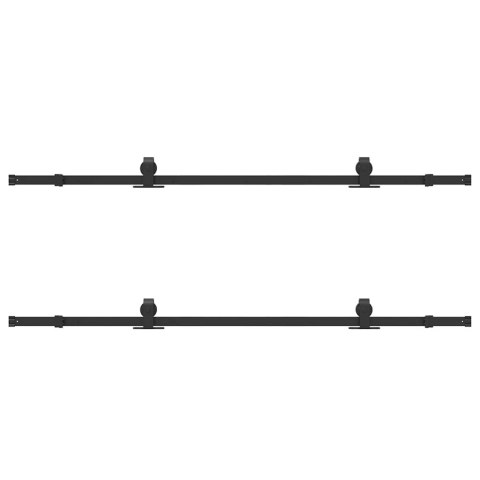 SYSTEM DO MONTAŻU DRZWI PRZESUWNYCH 400CM STAL CZARNY