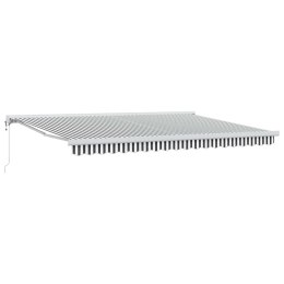 ZWIJANA MARKIZA ANTRACYTOWO-BIAŁA 4,5X3M TKANINA I ALUMINIUM