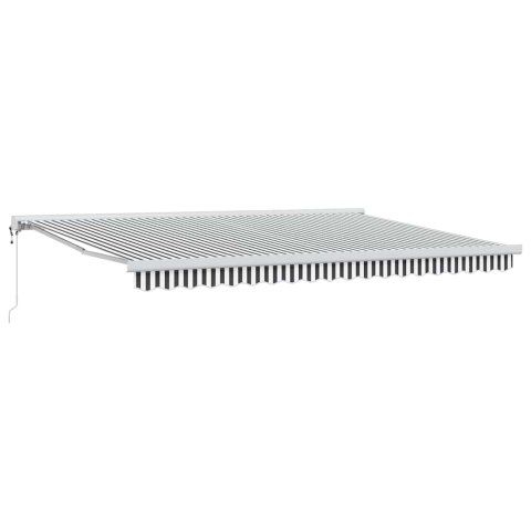 ZWIJANA MARKIZA ANTRACYTOWO-BIAŁA 4,5X3M TKANINA I ALUMINIUM