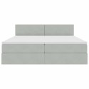 VidaXL Łóżko Ze LED Lights Jasnoszary 200 x 200 cm Aksamit