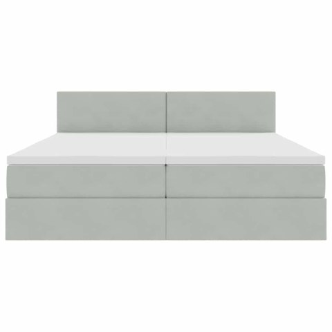 VidaXL Łóżko Ze LED Lights Jasnoszary 200 x 200 cm Aksamit