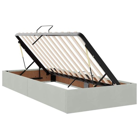 VidaXL Łóżko Ze LED Lights Jasnoszary 200 x 200 cm Aksamit