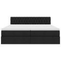 VidaXL Łóżko Ze LED Lights Z zagłówkiem Czarny 180 x 200 cm tkanina