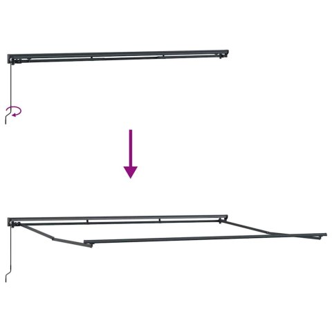 MARKIZA ZWIJANA ANTRACYTOWY I BIAŁY 450 × 300CM
