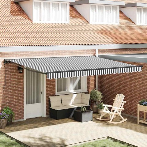 MARKIZA ZWIJANA ANTRACYTOWY I BIAŁY 450 × 300CM