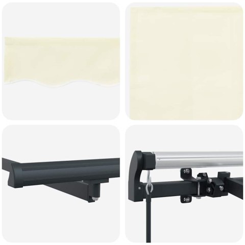 MARKIZA ZWIJANA KREMOWY 300X200CM POLIESTER I ALUMINIUM