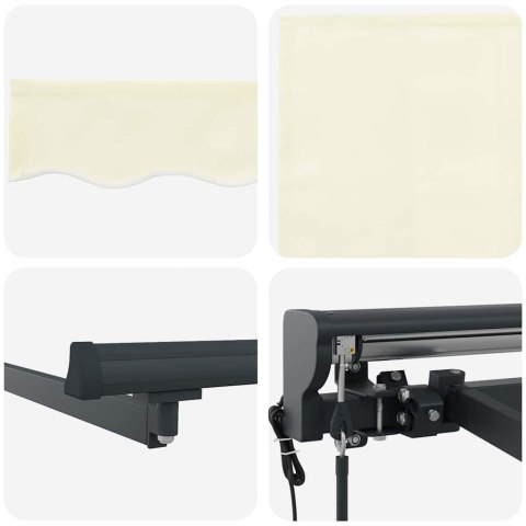 MARKIZA ZWIJANA KREMOWY 300X250CM POLIESTER I ALUMINIUM