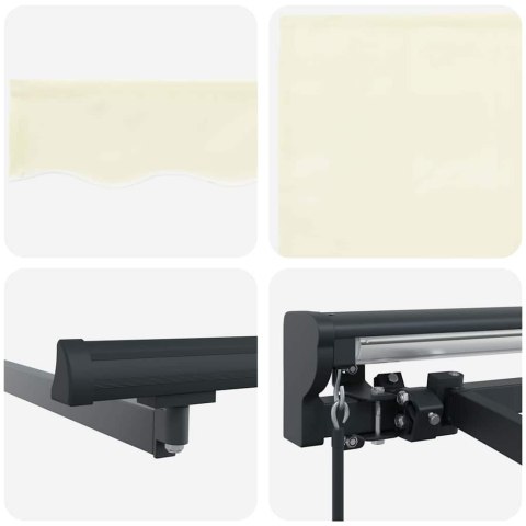 MARKIZA ZWIJANA KREMOWY 350X250CM POLIESTER I ALUMINIUM