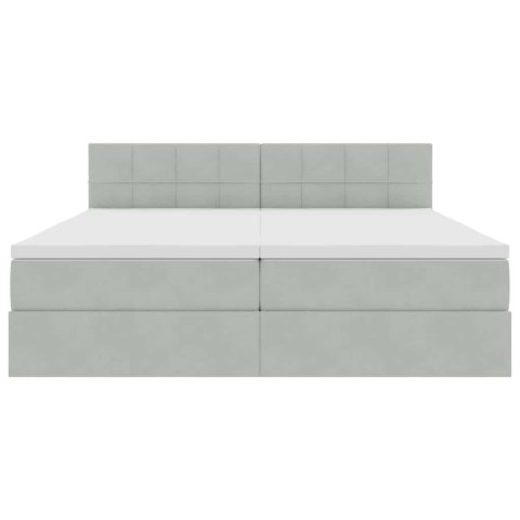 VidaXL Łóżko Ze LED Lights Jasnoszary 200 x 200 cm Aksamit