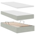 VidaXL Łóżko Ze LED Lights Jasnoszary 200 x 200 cm Aksamit