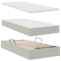 VidaXL Łóżko Ze LED Lights Jasnoszary 200 x 200 cm Aksamit