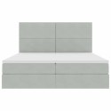 VidaXL Łóżko Ze LED Lights Jasnoszary 200 x 200 cm Aksamit