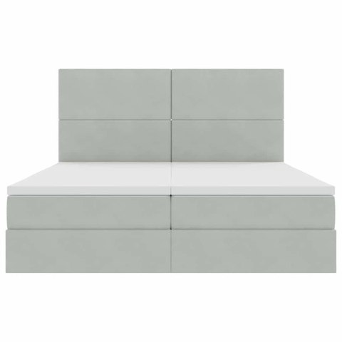 VidaXL Łóżko Ze LED Lights Jasnoszary 200 x 200 cm Aksamit