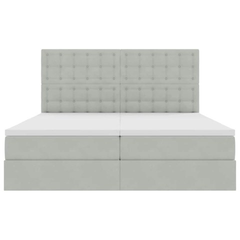 VidaXL Łóżko Ze LED Lights Jasnoszary 200 x 200 cm Aksamit