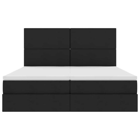 VidaXL Łóżko Ze LED Lights Z zagłówkiem Czarny 180 x 200 cm tkanina