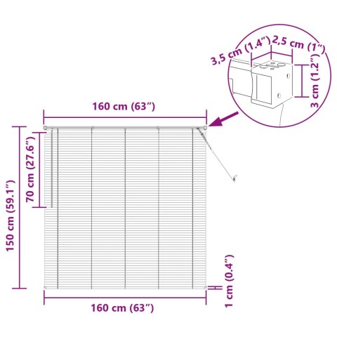 ŻALUZJA WENECKA Z REGULACJĄ BIAŁY 150X160CM PVC