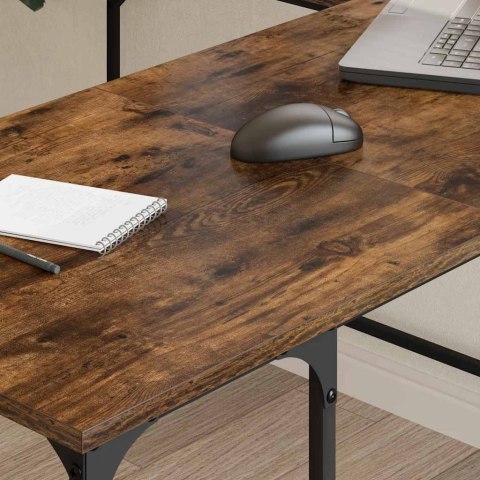 VidaXL Biurko, przydymiony dąb, 139x139x75 cm, materiał drewnopochodny