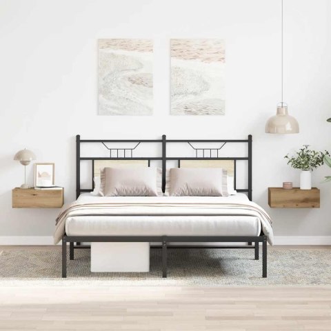 PŁYWAJĄCE SZAFKI NOCNE 2 SZT. DĄB RZEMIEŚLNICZY DREWNO KLEJONE