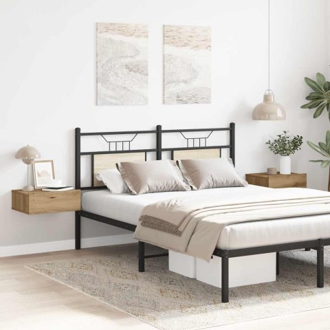 PŁYWAJĄCE SZAFKI NOCNE 2 SZT. DĄB RZEMIEŚLNICZY DREWNO KLEJONE