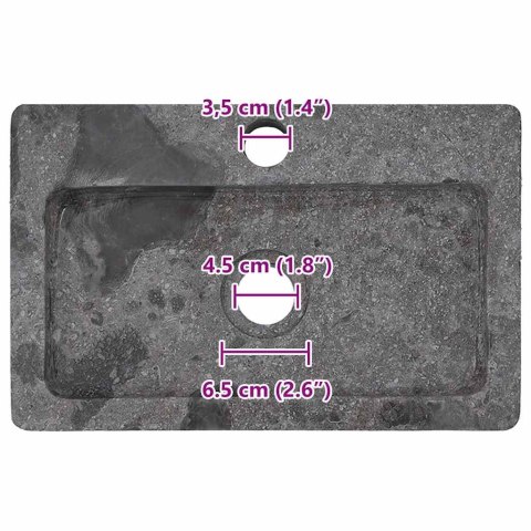 VidaXL Umywalka do montażu na ścianie, szara, 38x24x6,5 cm, marmur