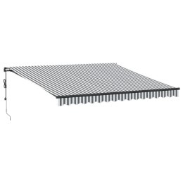 VidaXL Automatyczna markiza z LED, antracytowo-biała, 400x350 cm