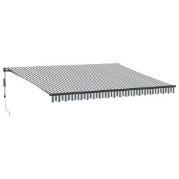 AUTOMATYCZNA MARKIZA OGRODOWA Z LED ANTRACYTOWO-BIAŁA 450X350CM