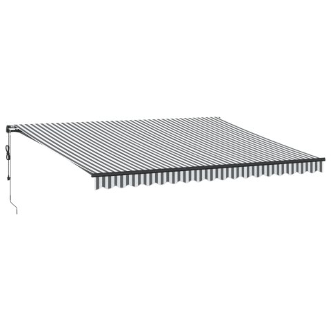 AUTOMATYCZNA MARKIZA OGRODOWA Z LED ANTRACYTOWO-BIAŁA 450X350CM