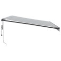 AUTOMATYCZNA MARKIZA OGRODOWA Z LED ANTRACYTOWO-BIAŁA 450X350CM