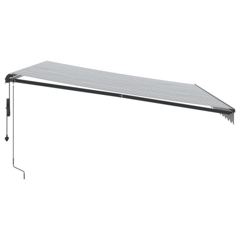 AUTOMATYCZNA MARKIZA OGRODOWA Z LED ANTRACYTOWO-BIAŁA 450X350CM