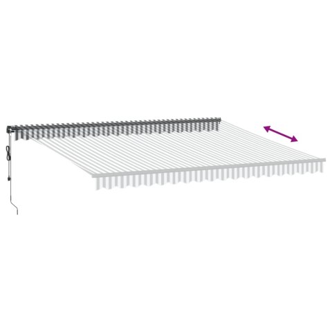 AUTOMATYCZNA MARKIZA OGRODOWA Z LED ANTRACYTOWO-BIAŁA 450X350CM