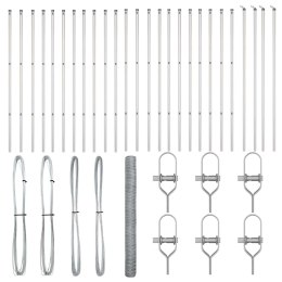 VidaXL Słupek ogrodzeniowy. Srebrny 50 x 1,6 m (siatka 36 mm) Stal