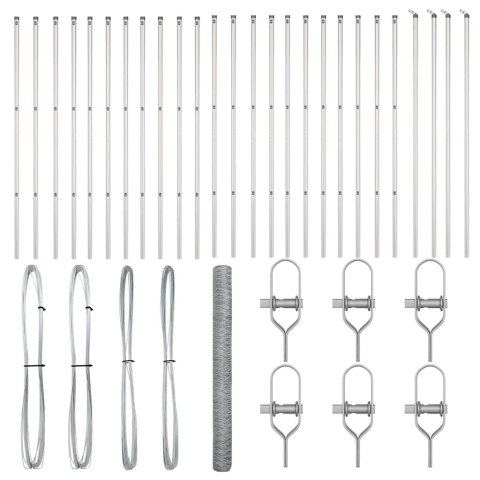 SŁUPEK OGRODZENIOWY. SREBRNY 50X 1,6M (SIATKA 36MM) STAL
