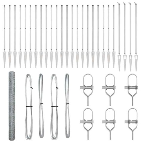 SŁUPEK OGRODZENIOWY. SREBRNY 50X 1,6M (SIATKA 36MM) STAL