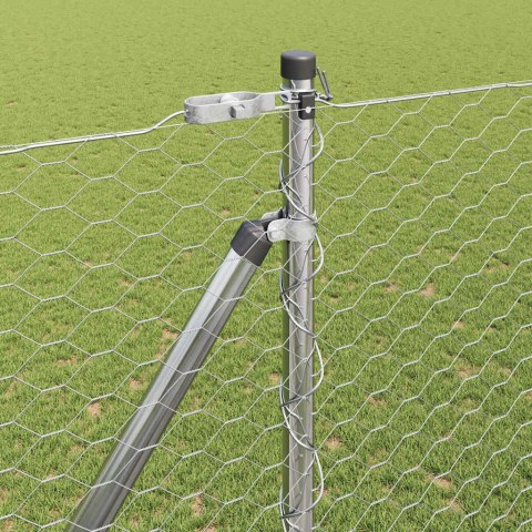 SŁUPEK OGRODZENIOWY. SREBRNY 50X 1,6M (SIATKA 36MM) STAL