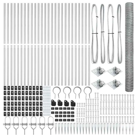 SŁUPEK OGRODZENIOWY. SREBRNY 50X 1,6M (SIATKA 36MM) STAL