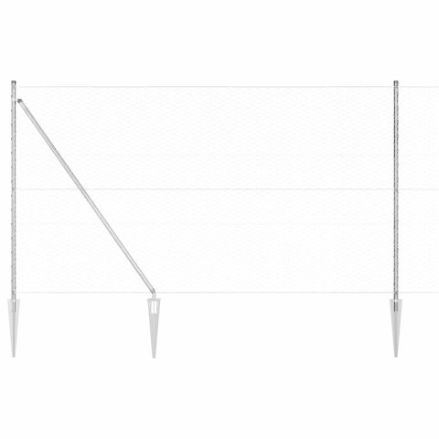 SŁUPEK OGRODZENIOWY. SREBRNY 50X 1,6M (SIATKA 36MM) STAL